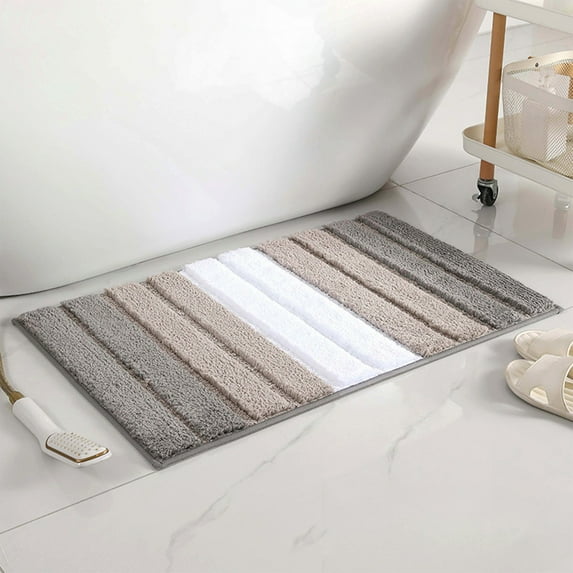 PONPRNGY Bath Mat Bathroom Rugs, Non Slip Ultra Soft and Water Absorbent Bath Carpet, Machine Washable Quick Dry Bedroom Door Mat Living Room Rug 15" x 23"