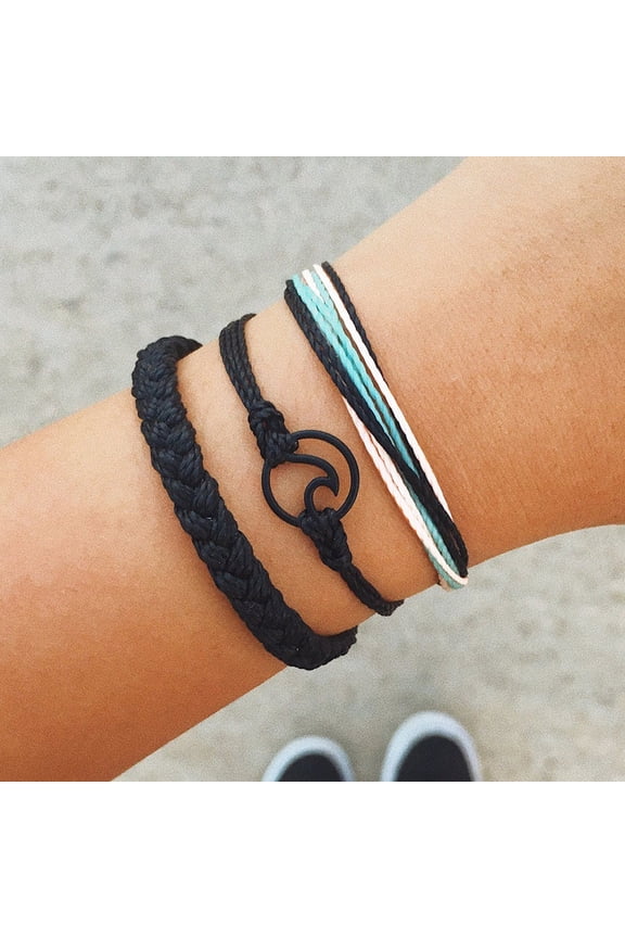 Beach Summer Ankle Bracelet Set for Women Handmade Braided Adjustable String Anklets Waterproof Surfer Bracelet