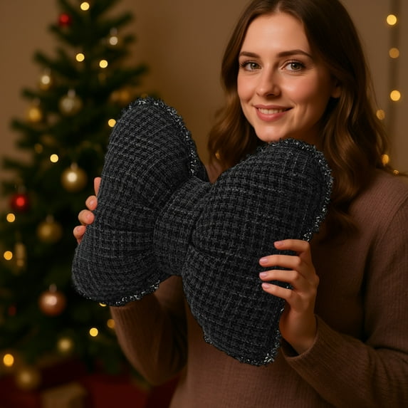 PONPRNGY Bow Pillow Cute Solid Color Bowknot Sofa Cushion Coquettish Decorative Throw Pillow for Living Room Bedroom Bed Sofa Home Decor