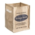thumbnail image 1 of PONPRNGY Canvas Rectangular Storage Basket, Collapsible Storage Bin, Burlap Storage Box with Handles for Home Organization, Shelf Basket, 1 of 6
