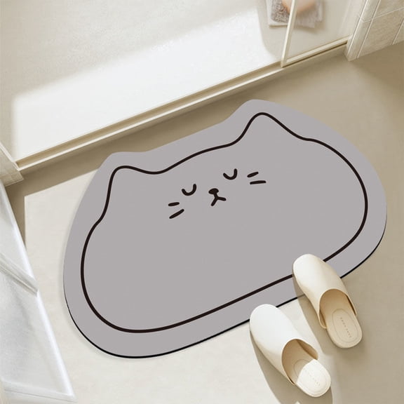 PONPRNGY Cat Bathroom Rug, Cute Absorbent Bath Mat,Machine Washable Novelty Shower Bath Rugs, Non-Slip Rug for Bedroom Décor, Soft Thick Quick Dry Floor Mats