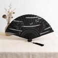 thumbnail image 1 of PONPRNGY Chinese Folding Fan, Bamboo Wood Hand Fan, Vintage Retro Style Handmade Handheld Fan for Home Decoration Party Father's Day Wedding Dancing Easter Summer Gift (1 Pcs), 1 of 6