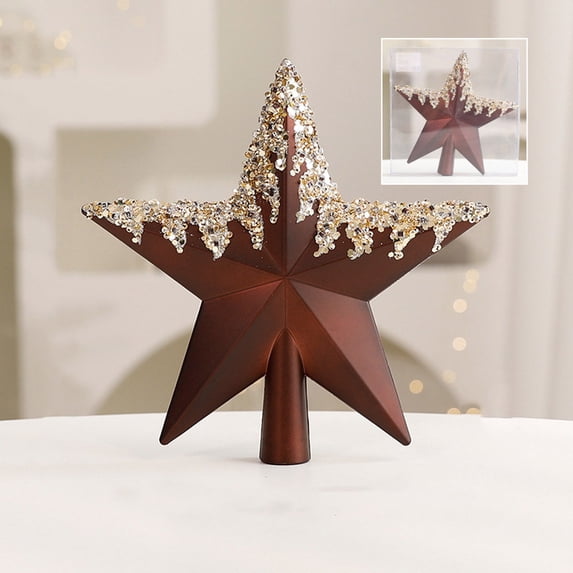 PONPRNGY Chocolate Colored Christmas Tree Top Star