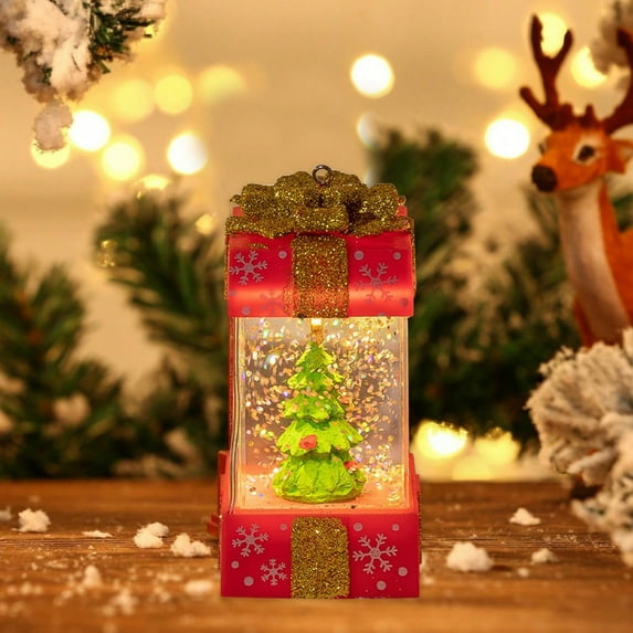 PONPRNGY Christmas Decor Snowman Snow Globes with LED Lighted Swirling Glitter Snowman Figurines Glass Ornament Tabletop Decorations Indoor