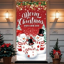 PONPRNGY Christmas Door Cover Doors Decorations Christmas Ball Door Cover Front Doors Decorations for Xmas New Year Holiday House Porch Sign Supplies 35 × 70 Inches