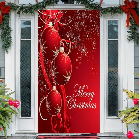 PONPRNGY Christmas Elastic Cloth Door Stickers Decorative Hanging Cloth Holiday Party Layout Background Cloth Room Door Matchinging Tapestry Cloth