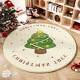 thumbnail image 1 of PONPRNGY Christmas Round Area Rug, Washable Living Room White Round Rug, Winter Soft Bedroom Circular Mat, Holiday Xmas Decor Floor Carpet for Bathroom, Kitchen, Dorm, 1 of 5