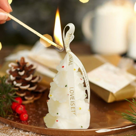PONPRNGY Christmas Tree Candles Christmas Decoration Indoor, Christmas Scented Candle, Secret Santa Christmas Gifts for Women Wife Coworker