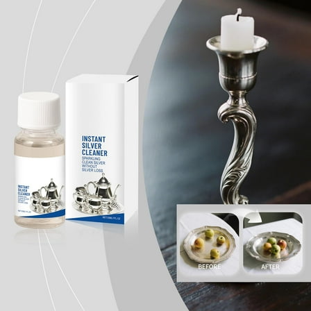 PONPRNGY 30ml Silverware Cleaner Quickly Removes Oxidation Brightens Jewelry and Is Suitable for A Variety of Silverware. It Is Clean and Efficient