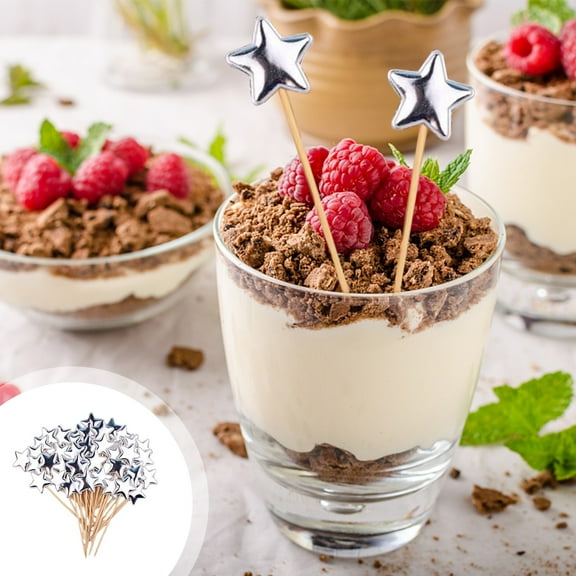 PONPRNGY Clearance Sale! 50 PCS Star Cocktail Picks- Wooden Star Cocktail Picks Toothpick Strings for Appetizers- Fruit and Drinks Decoration Christmas Party Supplies