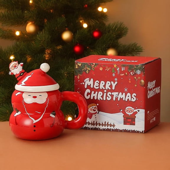 PONPRNGY Christmas Ceramic Cup Cartoons Snowman Mug