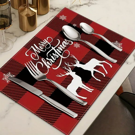 PONPRNGY Clearance Under $2.00 Christmas Placemat Table Mat Christmas Home Living Room Decoration Placemat
