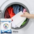 thumbnail image 1 of PONPRNGY Color Grasper for Laundry, Fragrance Free Dyecher Essential for Home Use, Dye Guard Grabber Sheets for Laundry in-Wash Sheets (1Pack, 50 Pcs Per Pack), 1 of 9