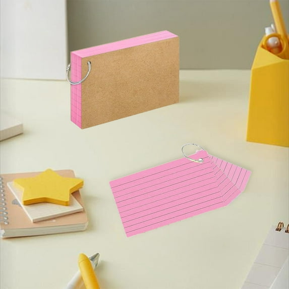 PONPRNGY Colored Index Cards - Flash Cards with Rings Flashcards for Studying Prepunched Lined Notecards Study Supplies for School, College, office, Home, Memory, To Do List