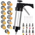 thumbnail image 1 of PONPRNGY Cookie Press Gun Kit, Stainless Steel Cookie Press for Baking, DIY Cookies Press Maker Set with 13 Discs and 8 Icing Tips, Multifunctional Detachable Cookie Maker Machine, 1 of 1