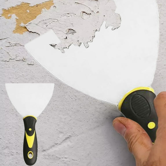 PONPRNGY Double Color Handle Carbon Steel Parget Knife Suitable for Home Industrial Cleaning Plaster Board Removal Plastering Paint Scraper Tool No Rust