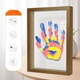 thumbnail image 1 of PONPRNGY Family Handprint Kit, DIY Craft Keepsake Wooden Frame, Endless Gift Set, Non-Toxic Paints, Transparent Sheets, 1 of 4
