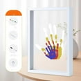 thumbnail image 1 of PONPRNGY Family Handprint Kit, DIY Craft Keepsake Wooden Frame, Endless Gift Set, Non-Toxic Paints, Transparent Sheets, 1 of 5