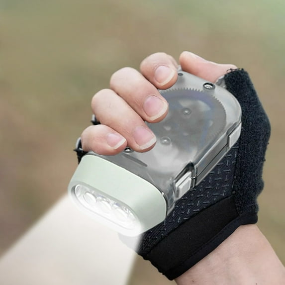 PONPRNGY Hand Crank Emergency Flashlights - 1 Pack- Camping, Home, Car - Double LED Bright Lights - Great for Hiking, Outdoor Sports, Power Outage Easy to Use