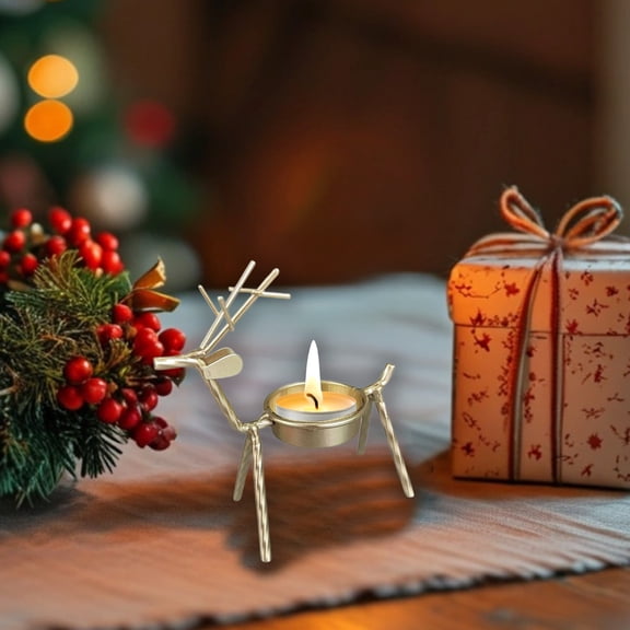 PONPRNGY Iron Metal Handicraft Deer Candle Hold Ornament