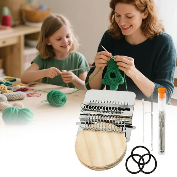 PONPRNGY Knitting Kit for Beginners Mini Portable Patch Darning Kit Patchwork Weaving Tool Set for Quickly Sewing Repair Sewing Supplies