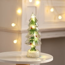 PONPRNGY LED Christmas Tree Lights, Mini Acrylic Light Up Tree, Color Changing Decorations Indoor, Holiday for Bedroom Table