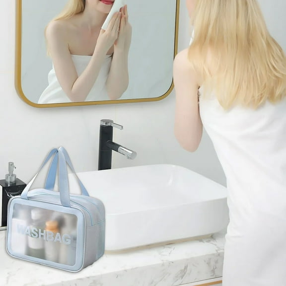 PONPRNGY Large Capacity Transparent Cosmetic Storage Bag Large Cosmetic Makeup Travel Organizer for Men Women Cosmetic Storage Bag