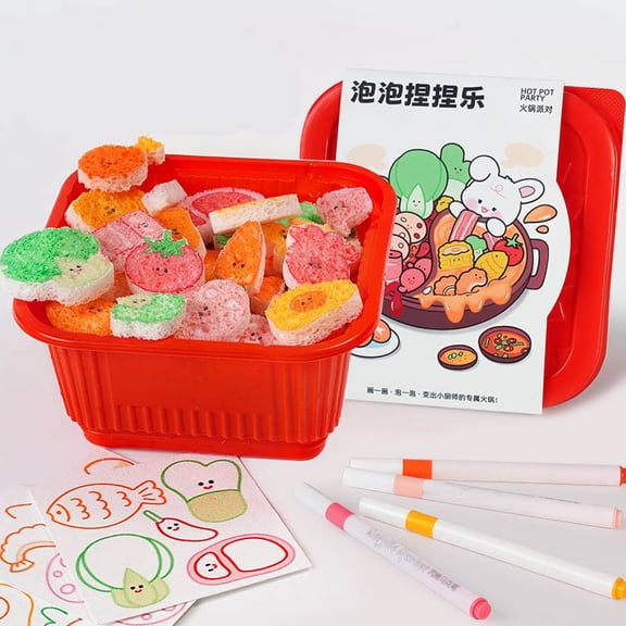 PONPRNGY Magical Hot Pot Squeezes DIY Coloring Textured Painting Kit
