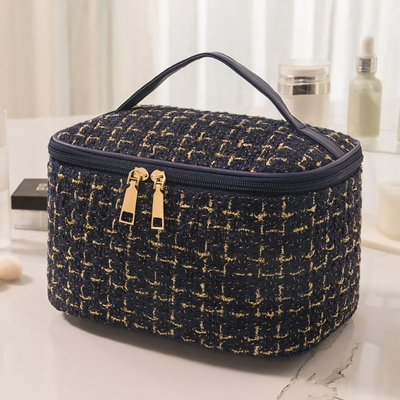 PONPRNGY Makeup Bag Cosmetic Bag Quilted Travel Makeup Toiletry Bags Set Organizer Cute Make Up Accessories Zipper Bags Pouch Travel Essentials Gifts for Women Teen Girls