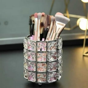 PONPRNGY Makeup Brush Holder Organizer Crystal Vanity Decor Bling Personalized Comb Brushes Pen Storage Box Container (Crystal Pot)