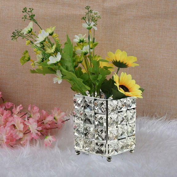 PONPRNGY Makeup Brush Holder Organizer Crystal Vanity Decor Bling Personalized Comb Brushes Pen Storage Box Container (Crystal Pot)