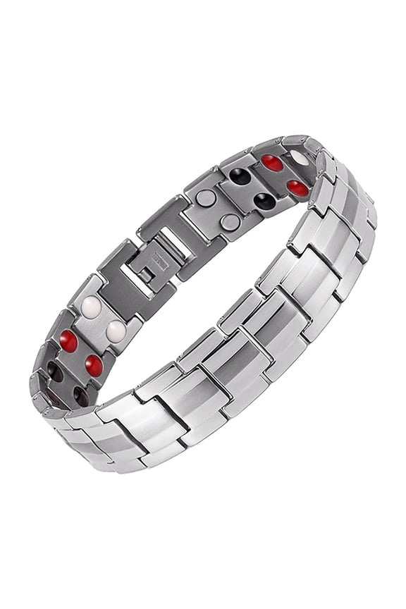 Men's Alloy Bracelet Elegant with Double-Row Strong Magnets, Magnetic Jewelry