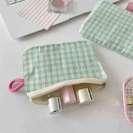 PONPRNGY Mini Makeup Bag, Nylon Small Makeup Bag for Purse Portable Small Zipper Pouch Cute Fabric Mini Cosmetic Bags for Women Girls Home Travel Lipstick Coin Cards Storage