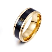 PONPRNGY Mood Rings for Men Women with Color Mood Chart Stainless Steel Jewelry Size 10
