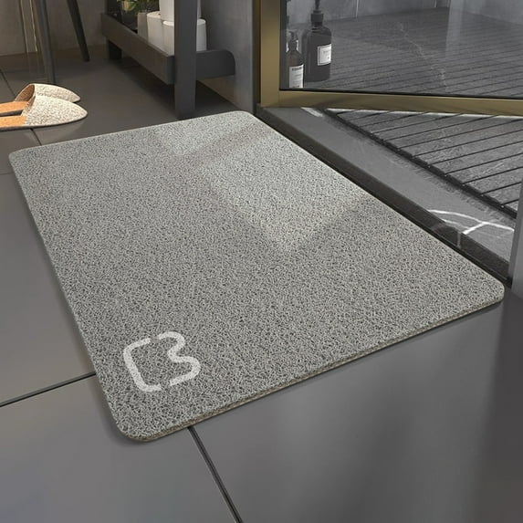 PONPRNGY Plastic Bathroom Rugs Mat 31x15, Ultra Thin Non Slip Bath Mat Small Quick Dry Absorbent Bath Mat for Bathroom Floor