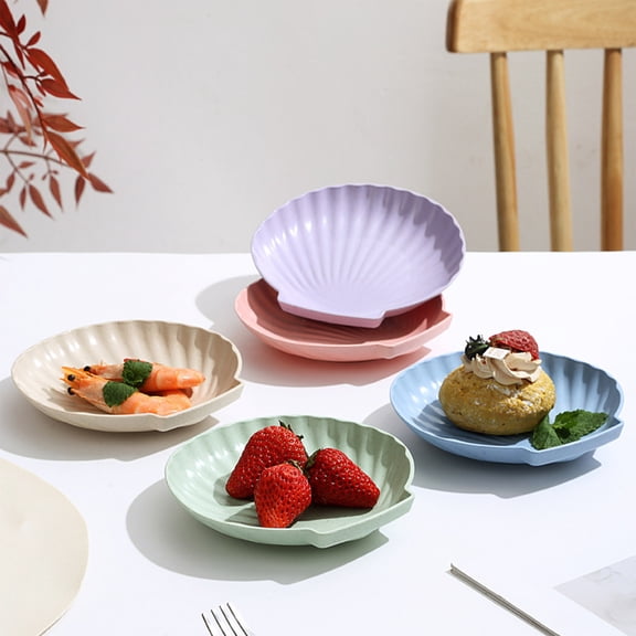 PONPRNGY Plastic Dinner Plates Reusable, Unbreakable Salad Plates set of 10, BPA Free Dishwasher & Microwave Safe Party Plate for Kids Kitchen Camper Outdoor