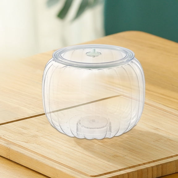 PONPRNGY Plastic Transparent Sealed Jar Kitchen Rice Bucket Rice Flour Storage Jar Living Room Candy Storage Jar Personalized Storage Boxes