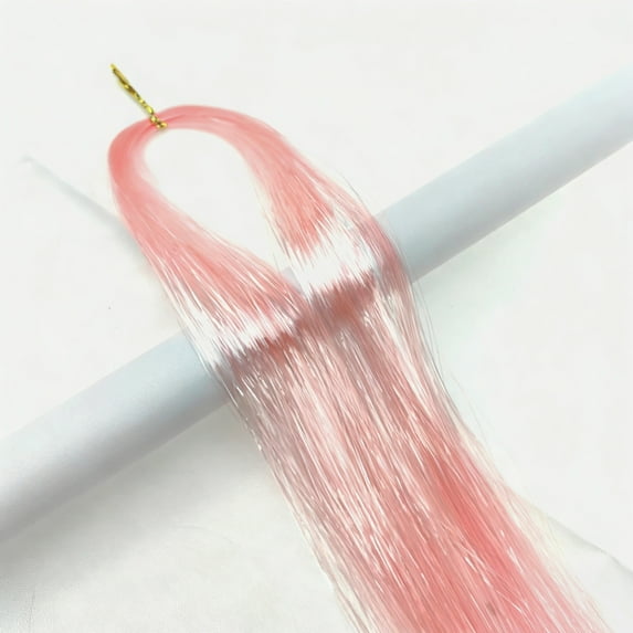 PONPRNGY Rainbow Hair Tinsel 1 pack Tinsel Hair Extensions Shiny Hair Accessories Sparkling Fairy Glitter Hair Extension for Women Girls Kids