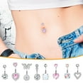 thumbnail image 1 of PONPRNGY Set of 8 Belly Button Rings Belly Piercing Jewelry Navel Rings Surgical Steel Belly Rings, 1 of 6