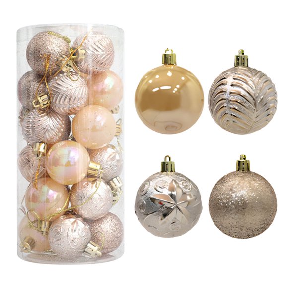 PONPRNGY Shatterproof 1.5-Inch Christmas Light Ball - Holiday Wedding Party Decoration, Tree Pendant, 24Pcs