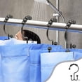 thumbnail image 1 of PONPRNGY Shower Curtain Hooks,Sturdy Stainless Steel Double Sided Shower Hooks Rings for Bathroom Shower Curtain Rods Curtains Set of 12 Hooks, 1 of 6