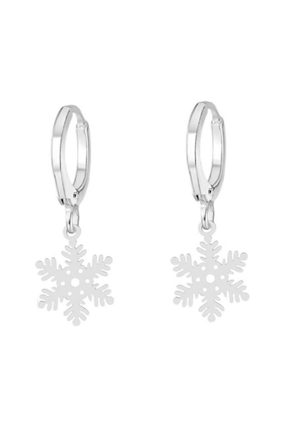 Silver Snowflake Earrings for Women Sparkle Cubic Zirconia Winter Frozen Flower Drop & Dangle Earrings Snowflake Earrings Holiday Xmas Valentine's Day Jewelry Gifts