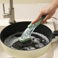 thumbnail image 1 of PONPRNGY Soap Dispensing Dish Brush with Handle, Kitchen Scrub Brush for Dishes Pots Pans Sink Cleaning, 1 of 6