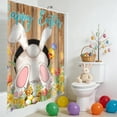 thumbnail image 1 of PONPRNGY Spring Easter Bunny Shower Curtain, Cute Floral Butterfly Bathroom Curtain 47 x 70 Inch Polyester Fabric Waterproof Bath Curtain with 12 Hooks, 1 of 6
