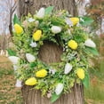 thumbnail image 1 of PONPRNGY Spring Summer Wreath Tulip Wreath for Front Door with Purple Tassels, Eucalyptus Leaves, Ferns, Butterflies for Indoor Outdoor Wall Festival Home Farmhouse Wedding Decor, 1 of 5