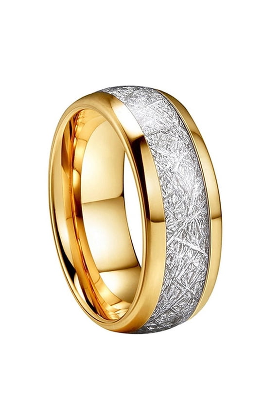 Stainless Steel Titanium Mens Finger Thumb Ring in Gold Tone, Silver Rings for Men, Mens Promise Rings, Wedding Band Comfort Fit, Size 9