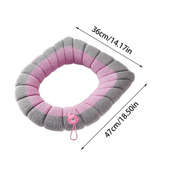 PONPRNGY Toilet Seat Cover, Plush Warm Bathroom Toilet Seat Cushion with Snaps Fixed Washable and Reusable Toilet Seat Lid Cover Pads, Fits Most Toilet Seats