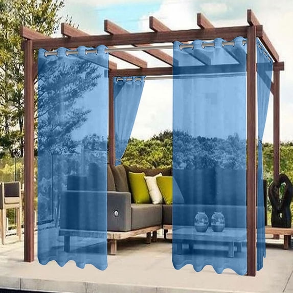 PONPRNGY Waterproof Indoor Outdoor Curtains for Patio-Privacy Sun Blocking Grommet Curtain Panel Weatherproof, UV Resistant Curtains for Gazebo, Front Porch, 52W x 84L Inch 1 Panel