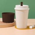 thumbnail image 1 of PONPRNGY Wheat Straw Insulation Reusable Coffee Cups, Travel Mug, Screw Tight Lid, Textured Grip, Ultra Lightweight Coffee Cup, BPA-Free, 1 of 6