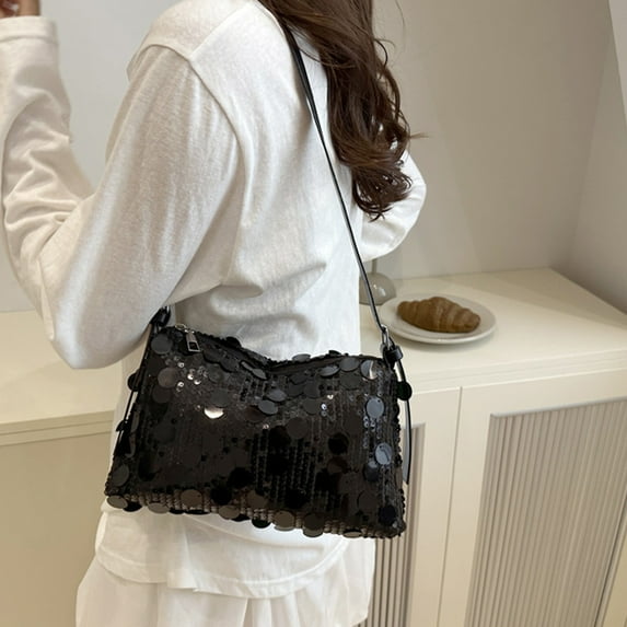 PONPRNGY Women Shinny Evening Bag Handbag Sequin Shoulder Bags Crossbody Bag Party Prom Crossbody Bag